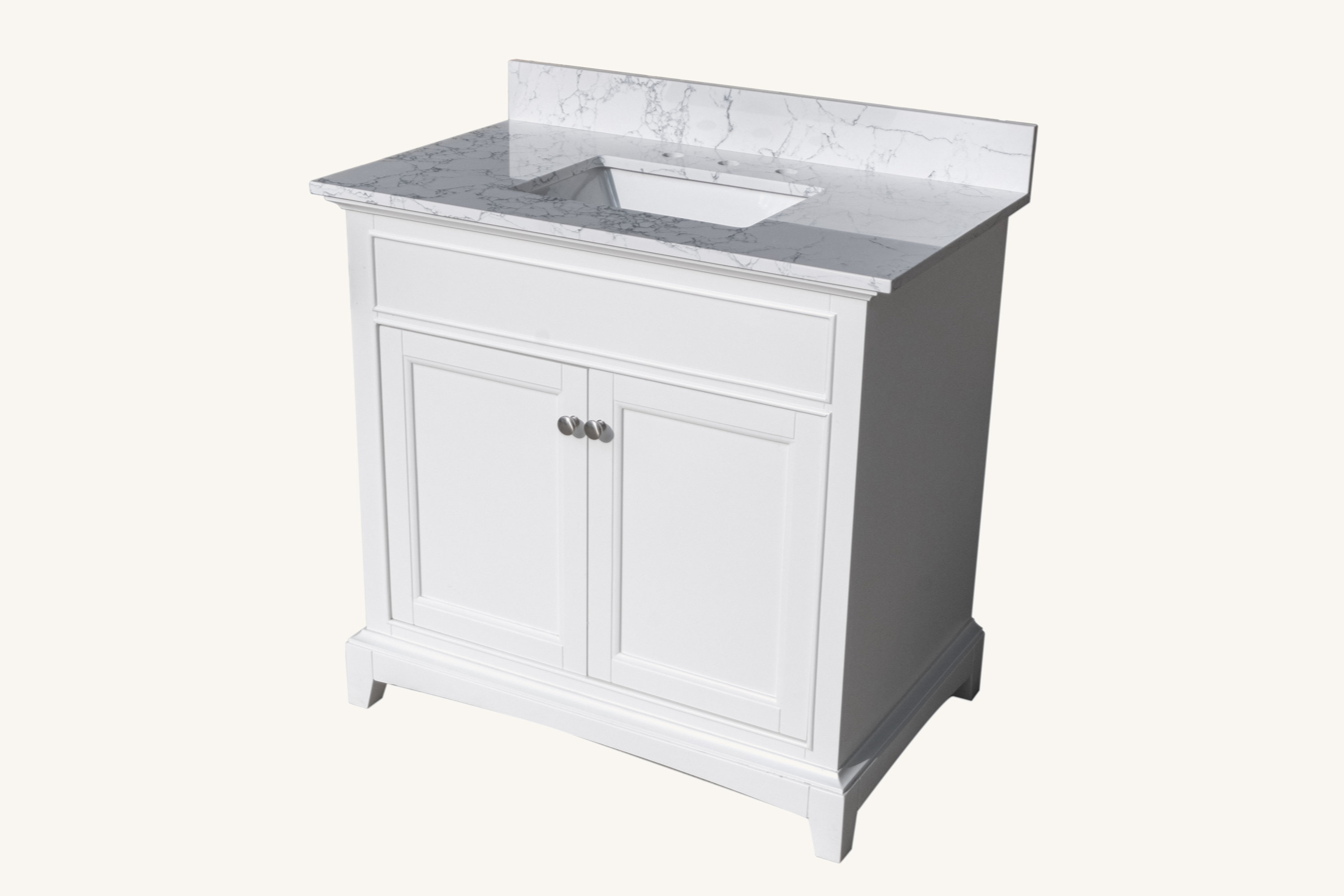 Tech Cube Montary 37"X 22" Bathroom Stone Vanity Top Carrara Jade